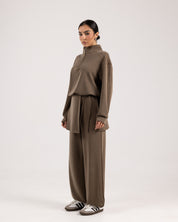 Wrap-Over Sweatpants - Saddle Brown