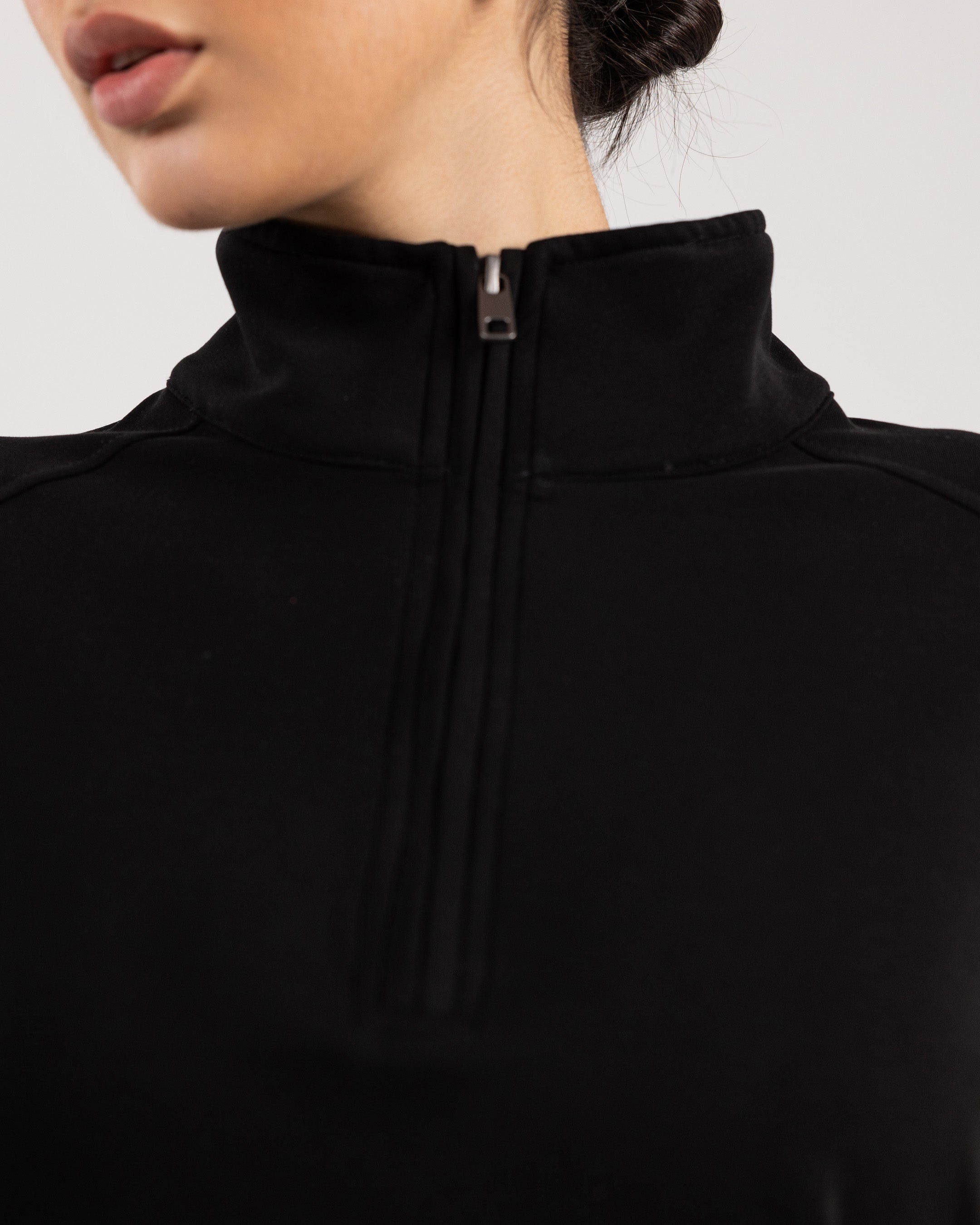 Adjustable Half-Zip Sweatshirt - Black