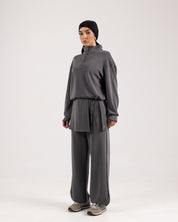 Wrap-Over Sweatpants - Gray