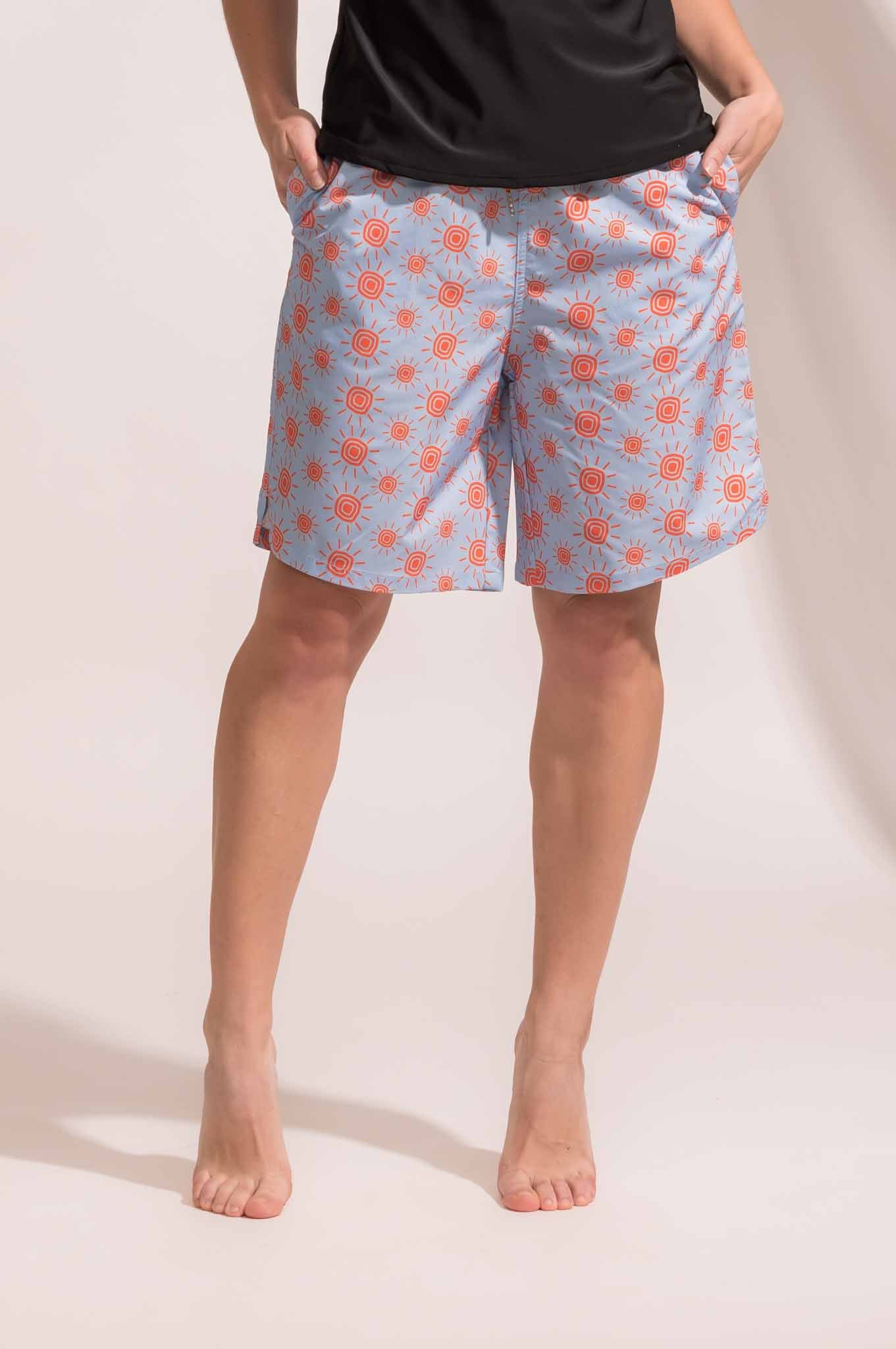 Mid-Length Swimming Shorts - Baby Blue